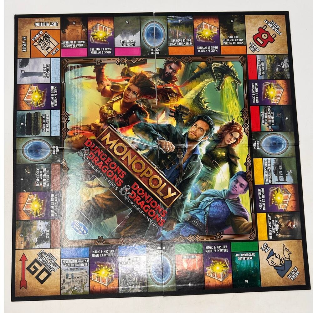 Hasbro Gaming Monopoly Dungeons & Dragons Honor Among Thieves BOARD ONLY‎